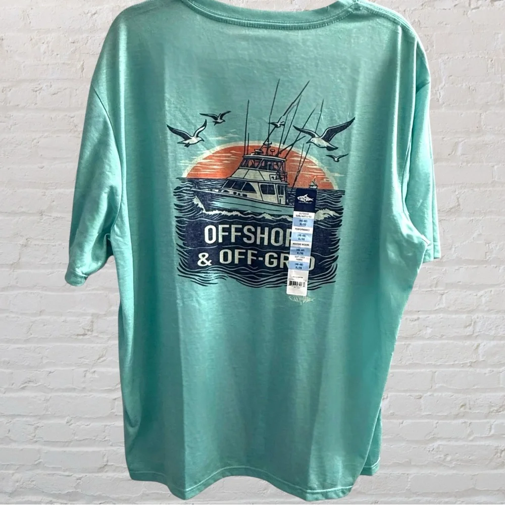 Fish N Vibe XL Performance Fishing Tee NWT‎ “Offshore & Off-Grid”
